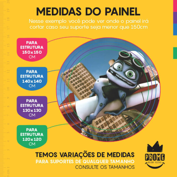 Painel Redondo 3D Crazy Tecido Sublimado - Image 4
