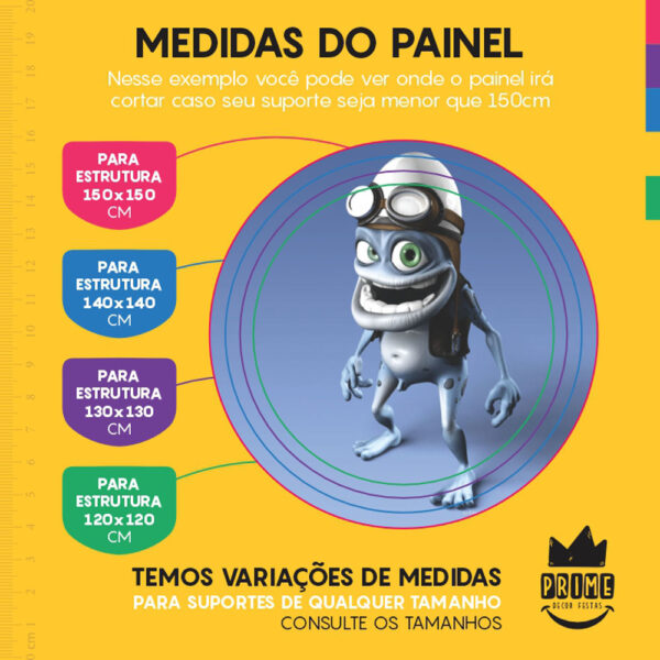 Painel Redondo 3D Crazy Tecido Sublimado - Image 4
