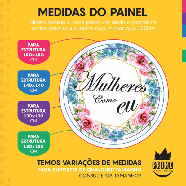 Painel Redondo 3D Dia da Mulher Tecido Sublimado - Image 4