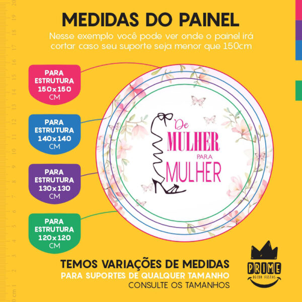 Painel Redondo 3D Dia da Mulher Tecido Sublimado - Image 4