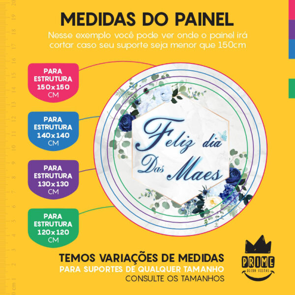 Painel Redondo 3D Dia das Mães Tecido Sublimado - Image 4