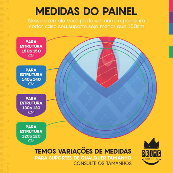 Painel Redondo 3D Dia dos Pais Azul Tecido Sublimado - Image 4