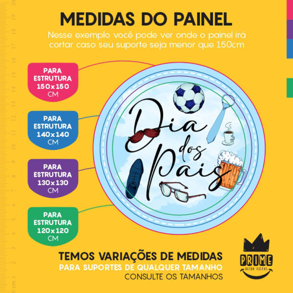 Painel Redondo 3D Dia dos Pais Tecido Sublimado - Image 4