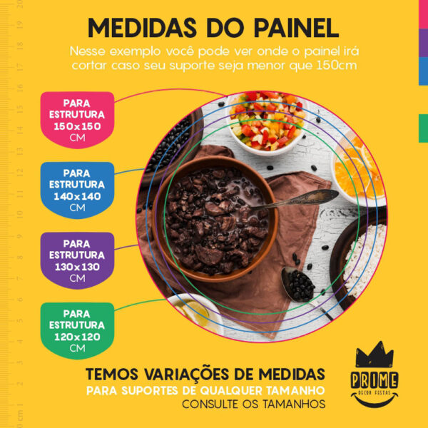 Painel Redondo 3D Feijoada Tecido Sublimado - Image 4