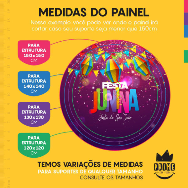 Painel Redondo 3D Festa Junina Tecido Sublimado - Image 4