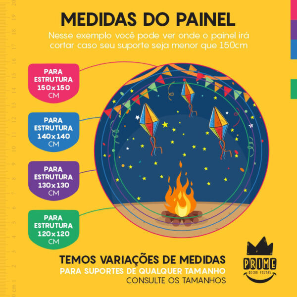 Painel Redondo 3D Festa Junina Tecido Sublimado - Image 4