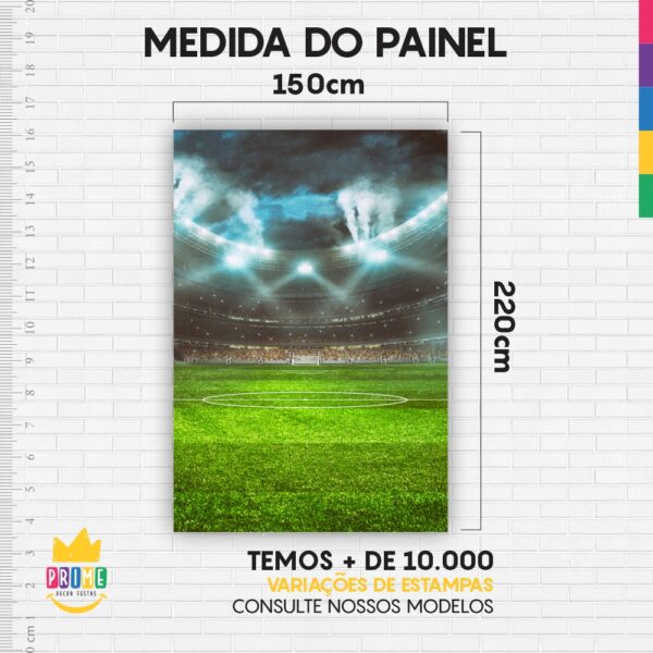Painel de Festa Retangular 3D Futebol Campo Casadinho 1,50m x 2,20m - Image 3