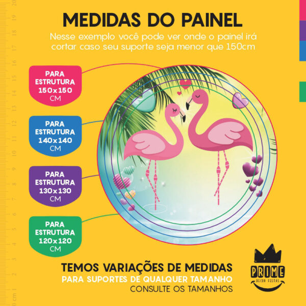 Painel Redondo 3D Flamingo Tecido Sublimado - Image 4