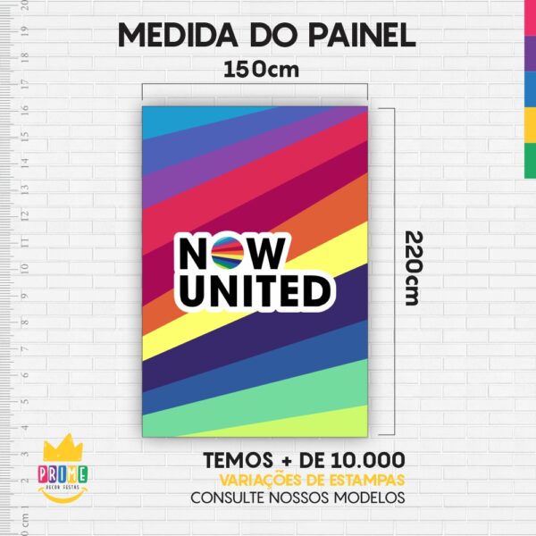 Painel de Festa Retangular 3D Now United Casadinho 1,50m x 2,20m - Image 3
