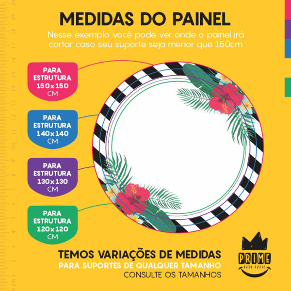 Painel Redondo 3D Floral Tecido Sublimado - Image 4