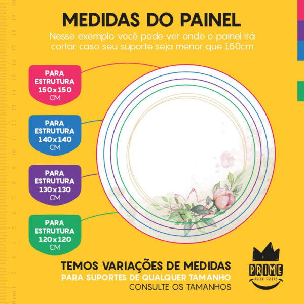 Painel Redondo 3D Floral Tecido Sublimado - Image 4