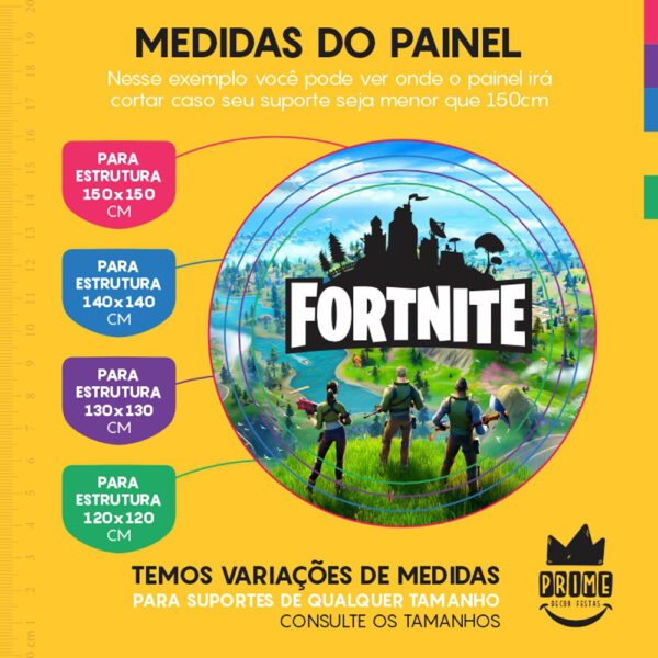 Painel Redondo 3D Fortnite Tecido Sublimado - Image 4