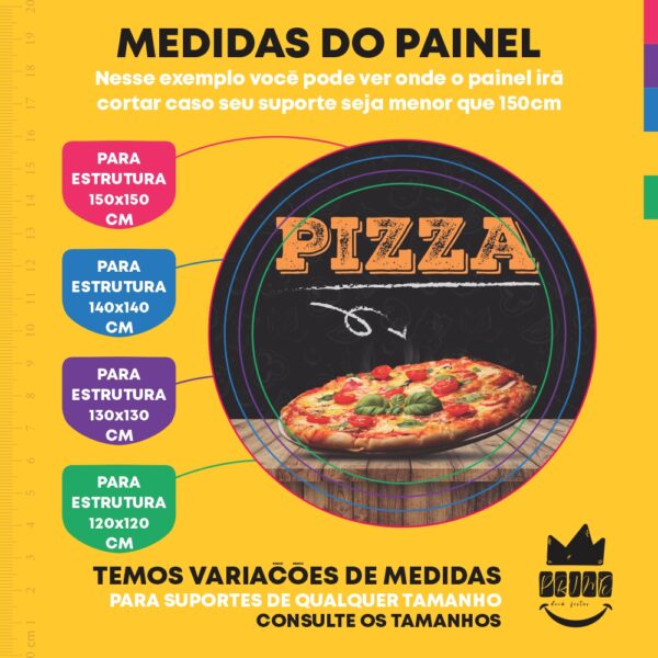 Painel Redondo 3D Pizza Tecido Sublimado - Image 4