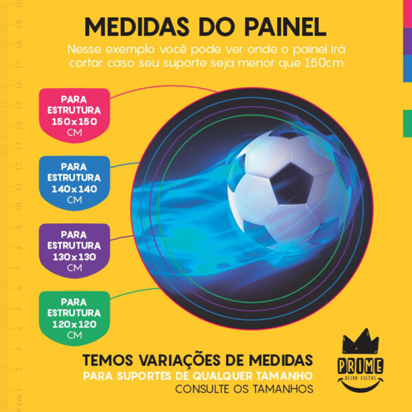 Painel Redondo 3D Futebol Tecido Sublimado - Image 4