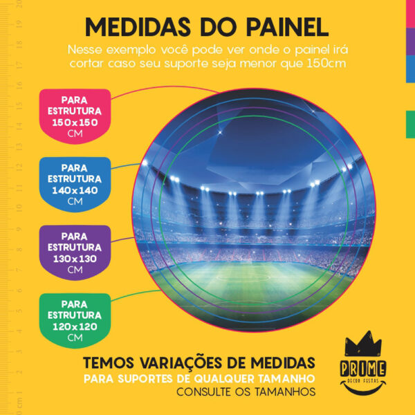 Painel Redondo 3D Futebol Tecido Sublimado - Image 4
