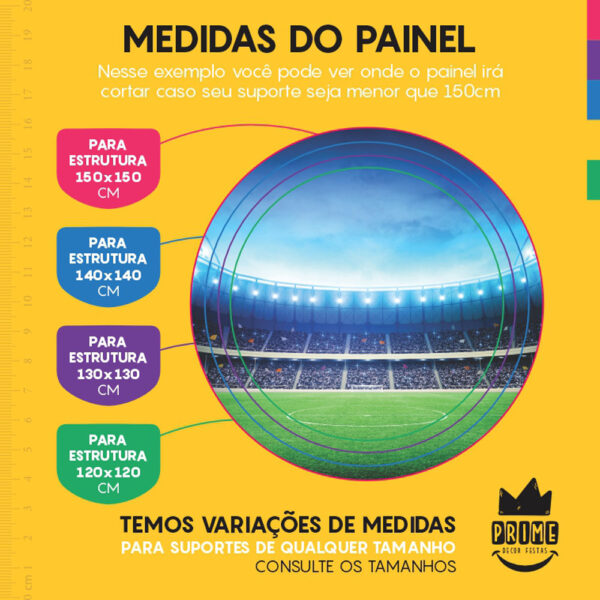 Painel Redondo 3D Futebol Tecido Sublimado - Image 4