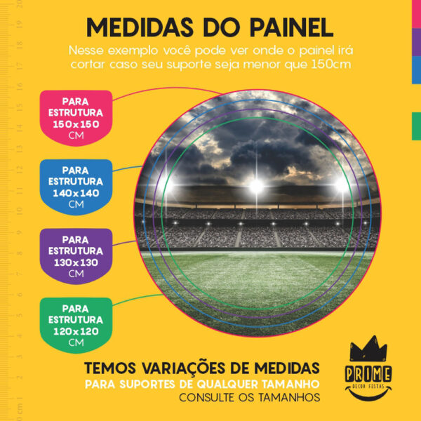 Painel Redondo 3D Futebol Tecido Sublimado - Image 4
