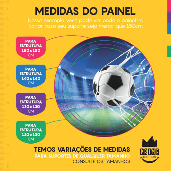 Painel Redondo 3D Futebol Tecido Sublimado - Image 4