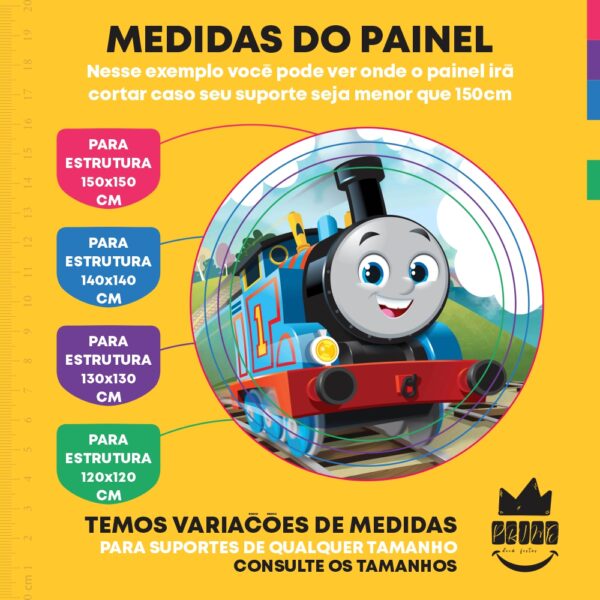 Painel Redondo 3D Thomas And Friends Tecido Sublimado - Image 4