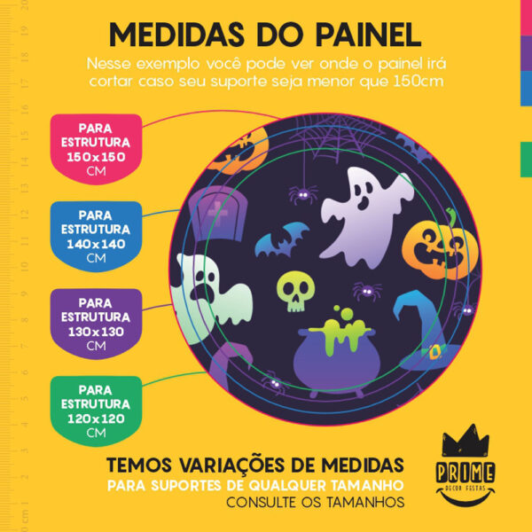 Painel Redondo 3D Halloween Tecido Sublimado - Image 4