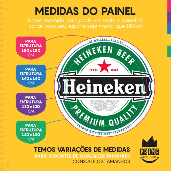 Painel Redondo 3D Heineken Tecido Sublimado - Image 4