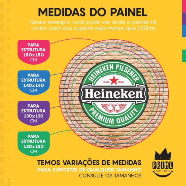Painel Redondo 3D Heineken Tecido Sublimado - Image 4