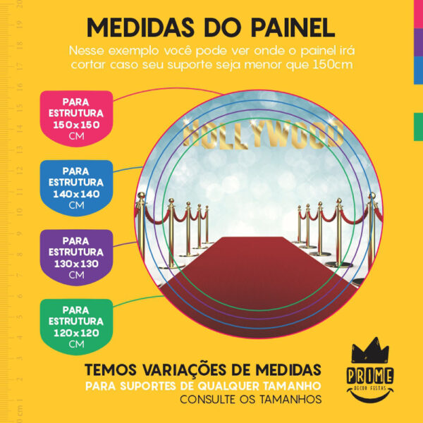 Painel Redondo 3D Hollywood Tecido Sublimado - Image 4