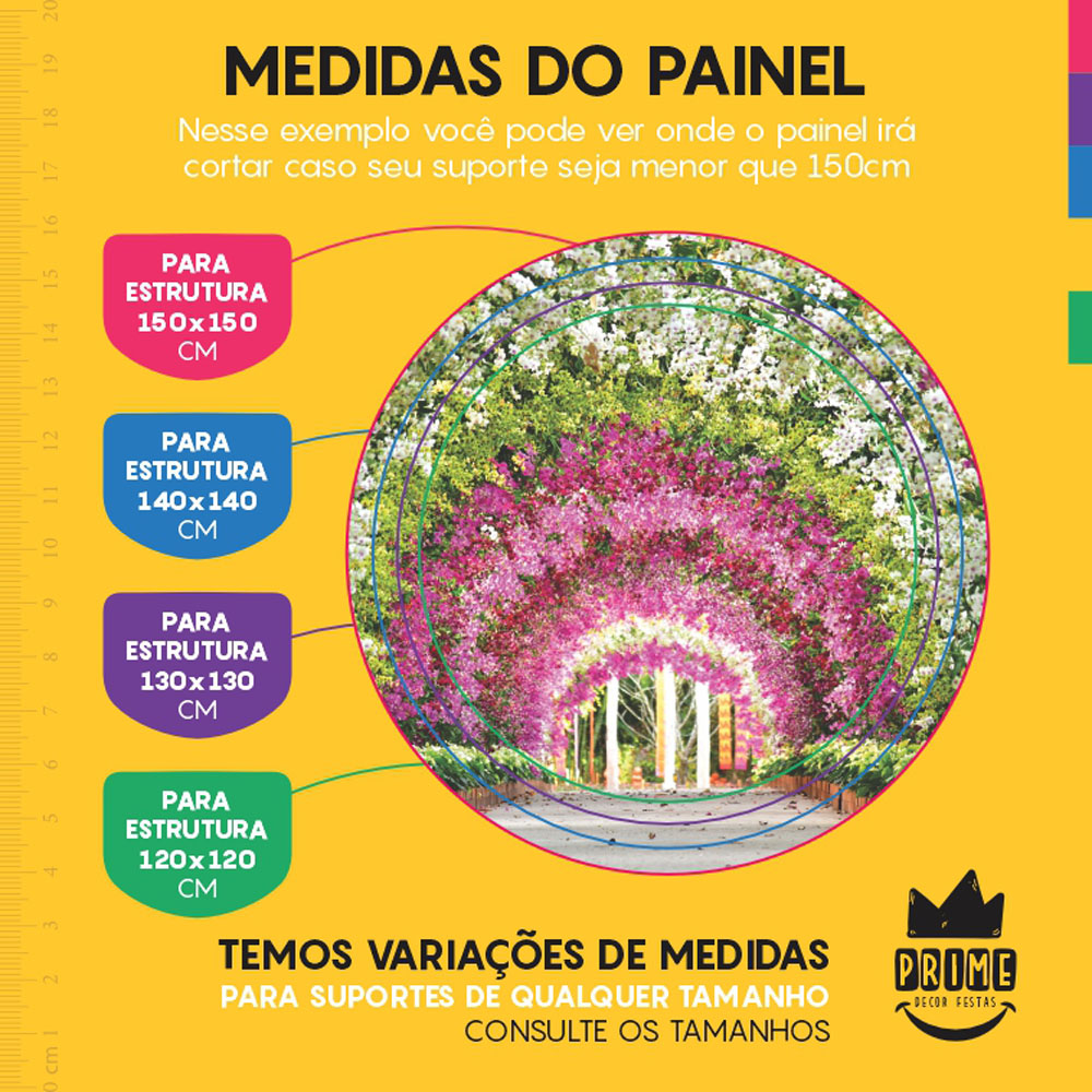 Painel Redondo 3D Jardim Tecido Sublimado - Imagem 4