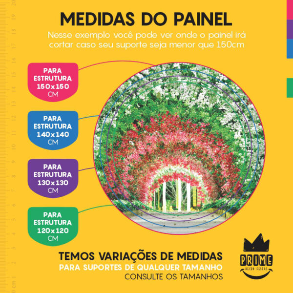 Painel Redondo 3D Jardim Tecido Sublimado - Image 4