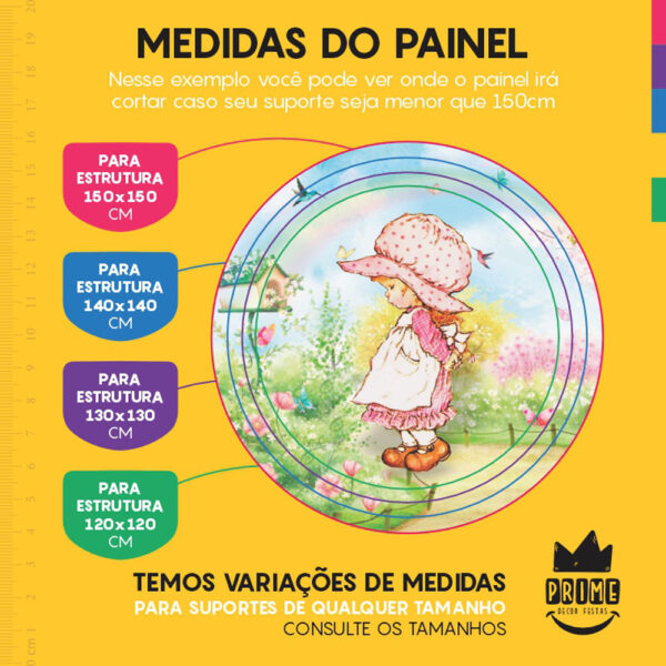 Painel Redondo 3D Jardim Tecido Sublimado - Image 4