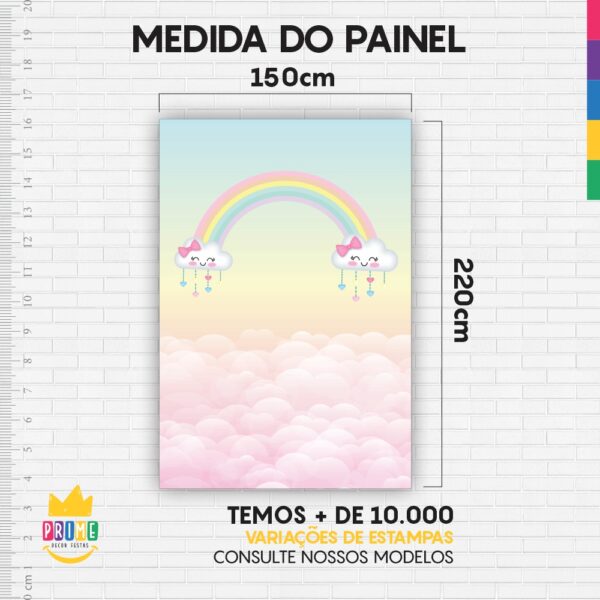 Painel de Festa Retangular 3D Chuva de Amor Casadinho 1,50m x 2,20m - Image 4