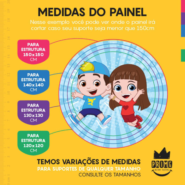 Painel Redondo 3D Lucas Netto Tecido Sublimado - Image 3