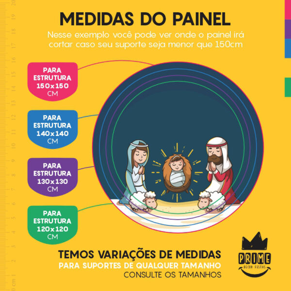 Painel Redondo 3D Menino Jesus Tecido Sublimado - Image 4
