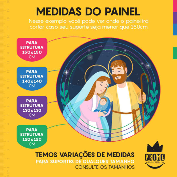 Painel Redondo 3D Menino Jesus Tecido Sublimado - Image 4