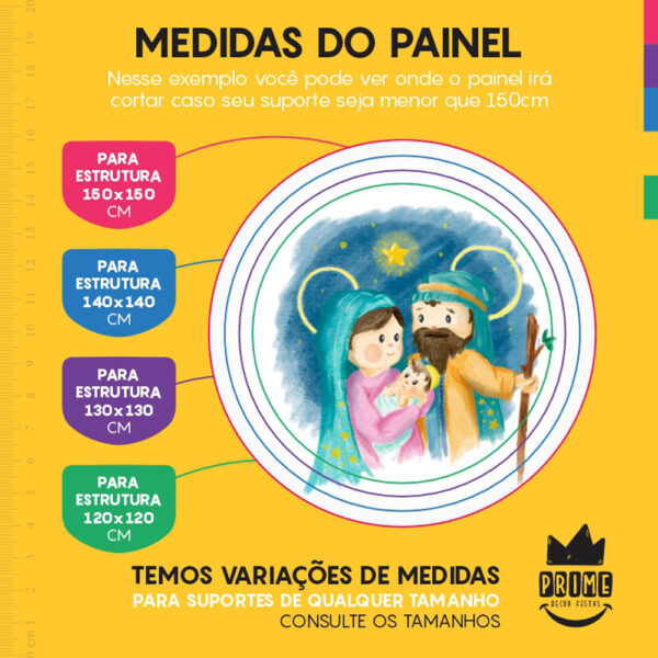 Painel Redondo 3D Menino Jesus Tecido Sublimado - Image 4