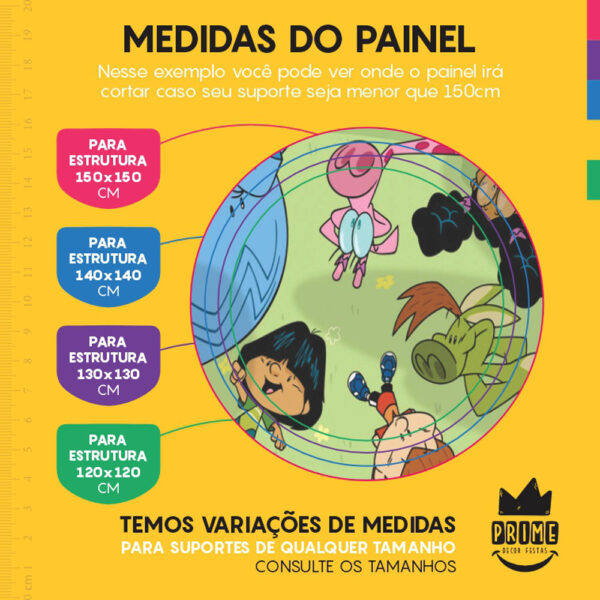 Painel Redondo 3D Meu Amigaozão Tecido Sublimado - Image 4