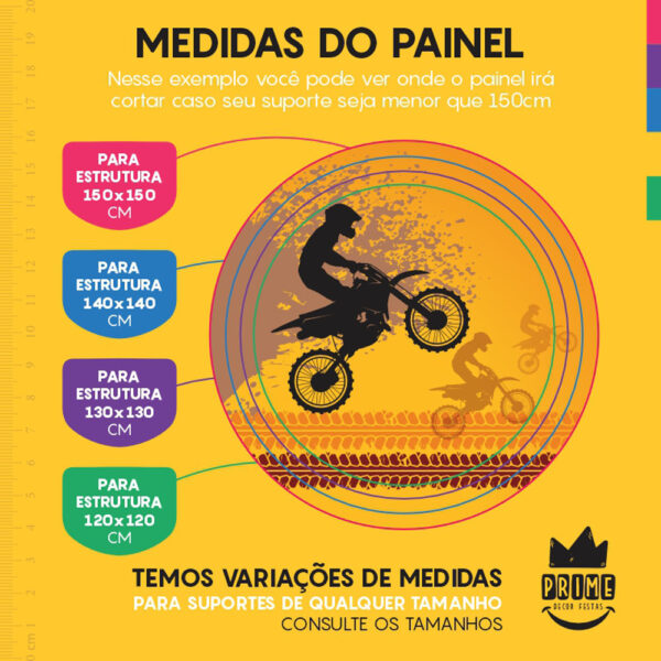 Painel Redondo 3D MotoCross Tecido Sublimado - Image 4