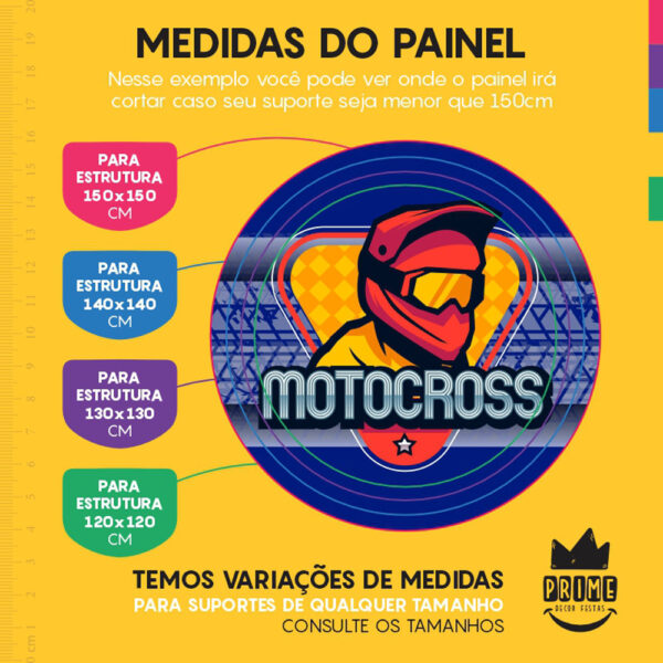 Painel Redondo 3D MotoCross Tecido Sublimado - Image 4