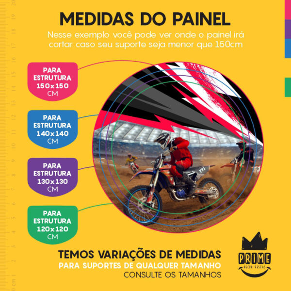 Painel Redondo 3D MotoCross Tecido Sublimado - Image 4