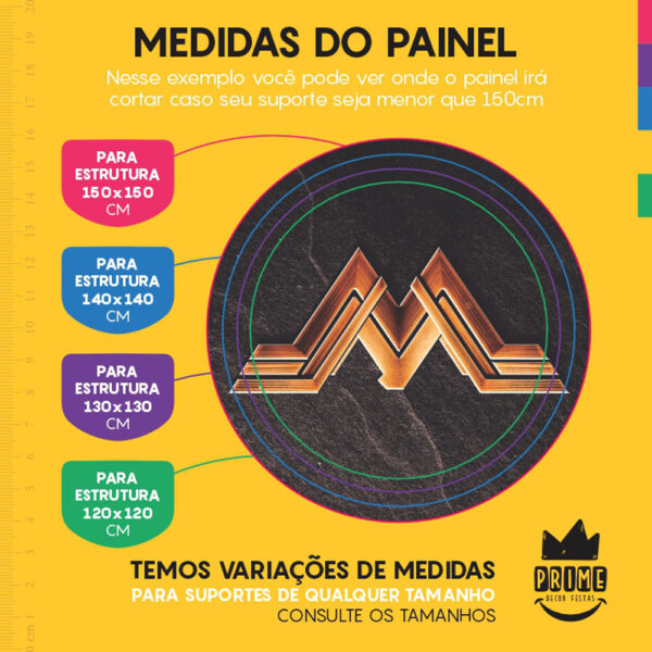 Painel Redondo 3D Mulher Maravilha Tecido Sublimado - Image 4