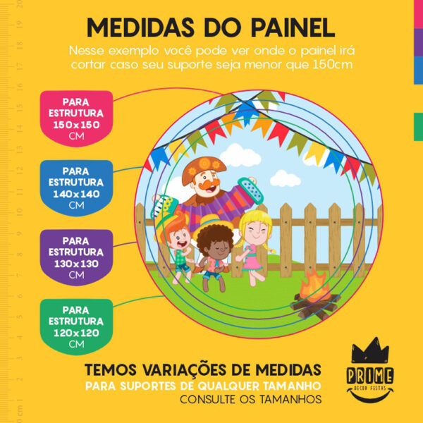 Painel Redondo 3D Mundo Bita Tecido Sublimado - Image 4
