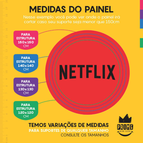 Painel Redondo 3D Netflix Tecido Sublimado - Image 4