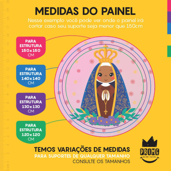 Painel Redondo 3D Nossa Senhora Tecido Sublimado - Image 4