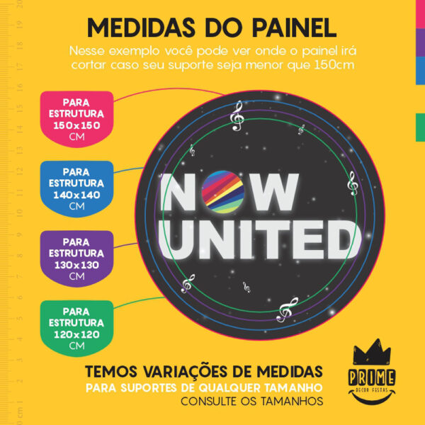 Painel Redondo 3D Now United Tecido Sublimado - Image 4