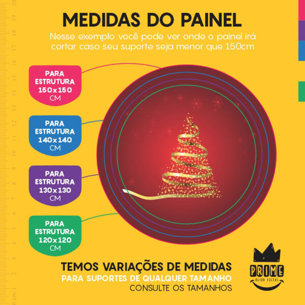 Painel Redondo 3D Natal Tecido Sublimado - Image 4