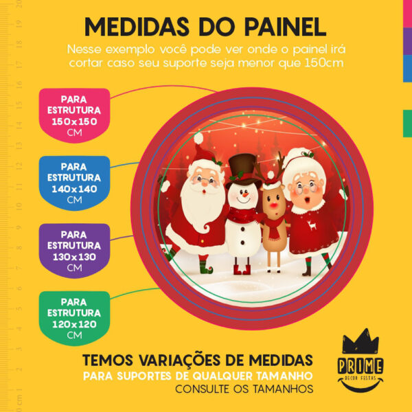 Painel Redondo 3D Natal Tecido Sublimado - Image 4