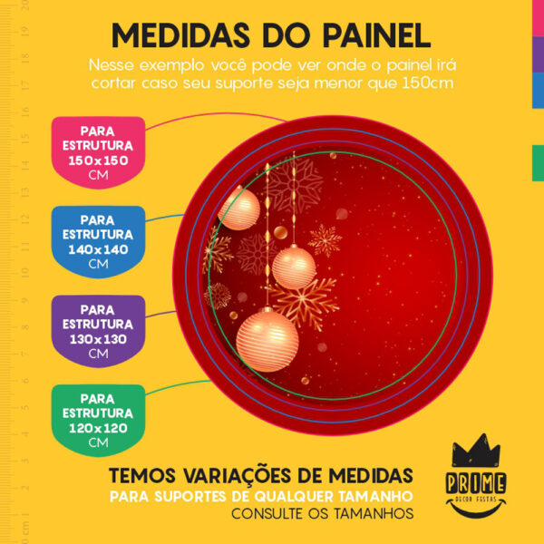 Painel Redondo 3D Natal Tecido Sublimado - Image 4