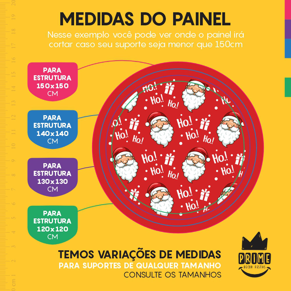 Painel Redondo 3D Feliz Natal Tecido Sublimado - Imagem 4