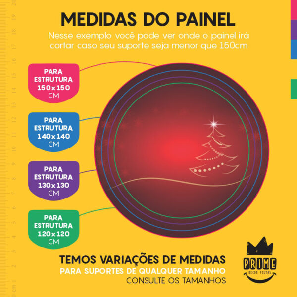 Painel Redondo 3D Natal Tecido Sublimado - Image 4