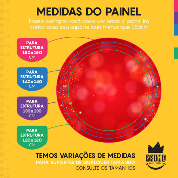 Painel Redondo 3D Natal Tecido Sublimado - Image 4